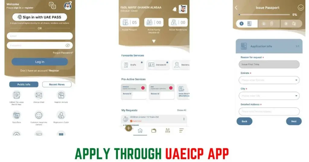 Apply through UAeicp app