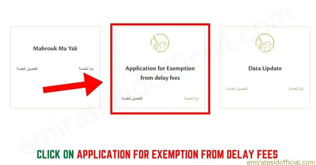 Click On Application for Exemption from delay fees