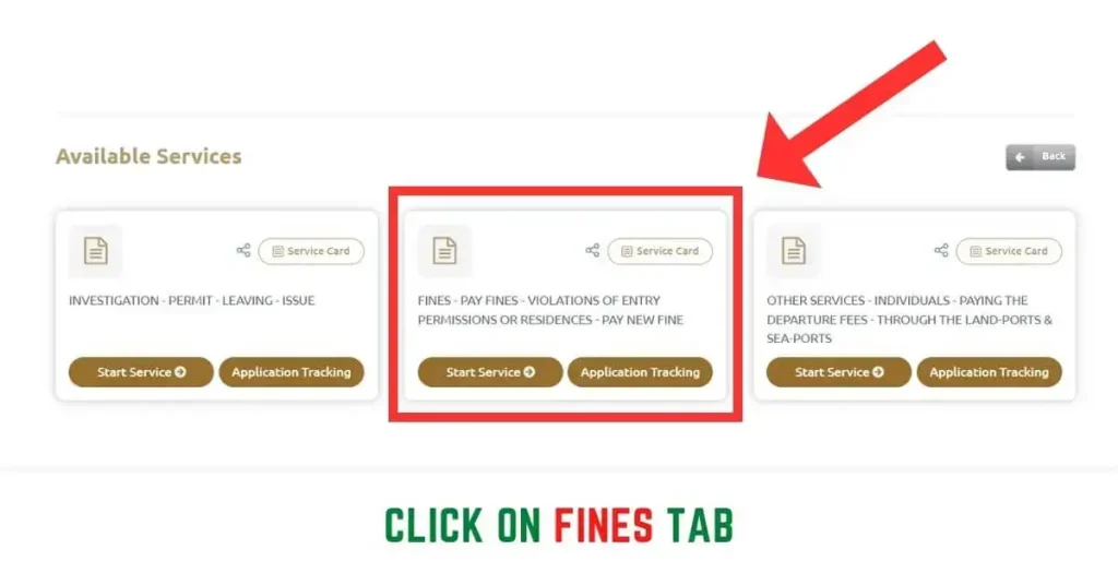 Click on fines Tab