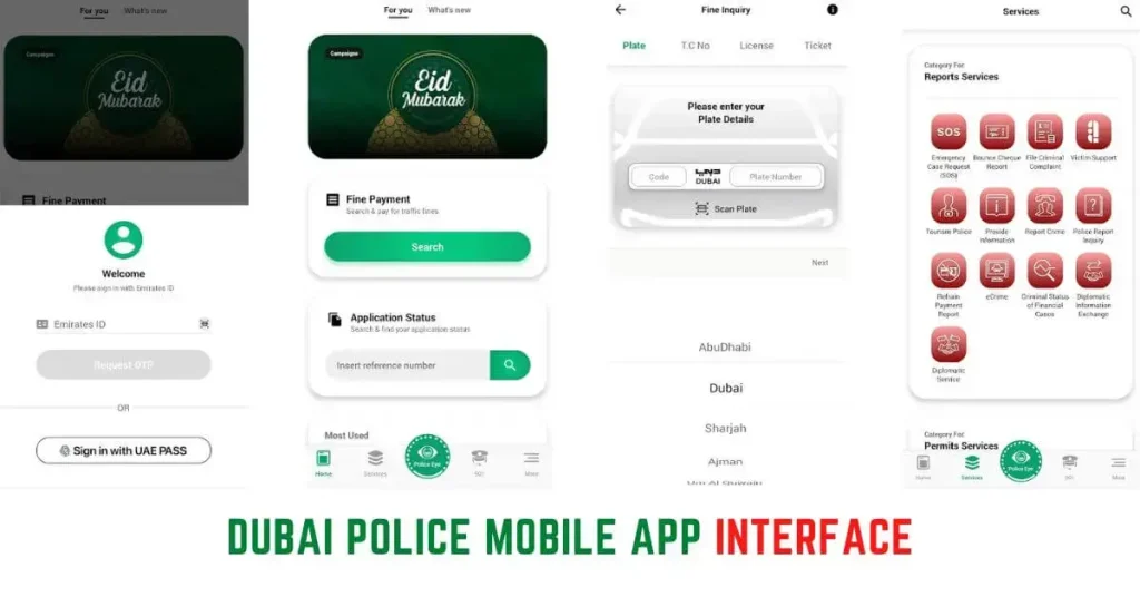 Dubai Police Mobile App Interface