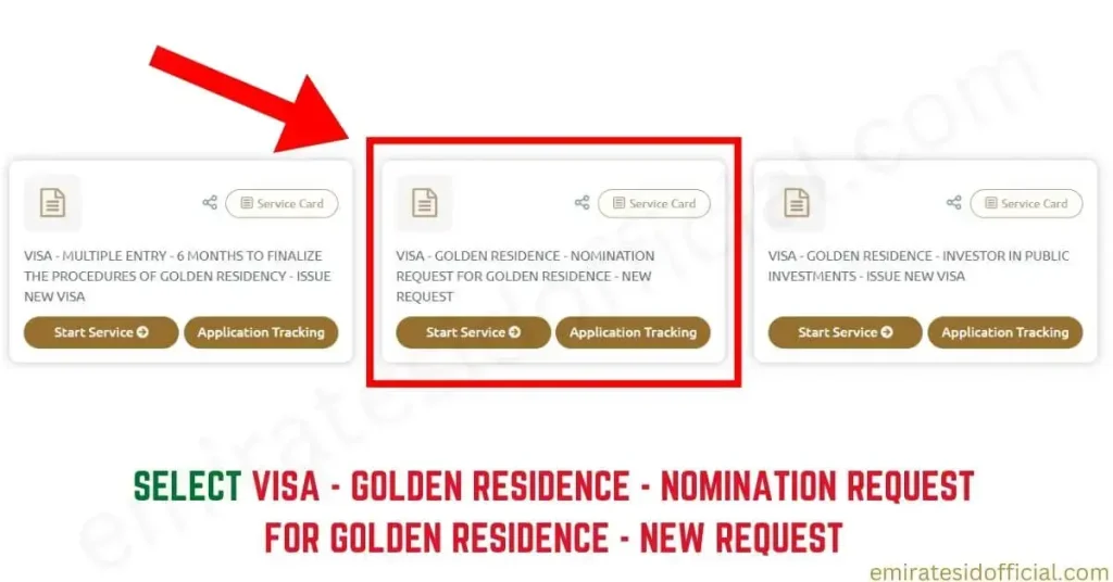 Select Visa Golden Residence Nomination Request For Golden Residence New Request