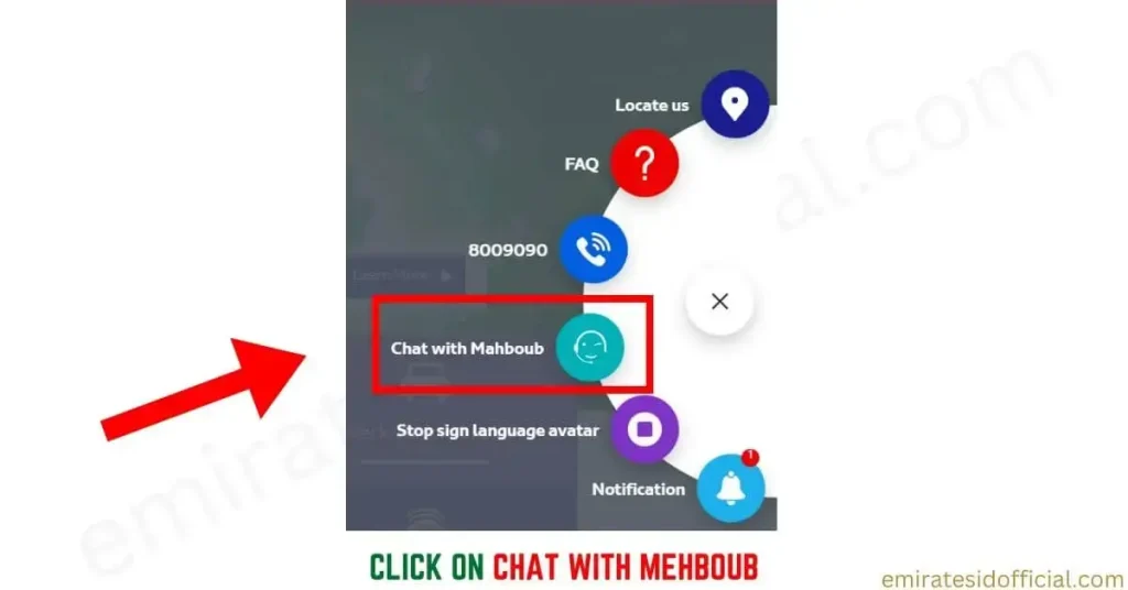 Click on Chat With Mahboub
