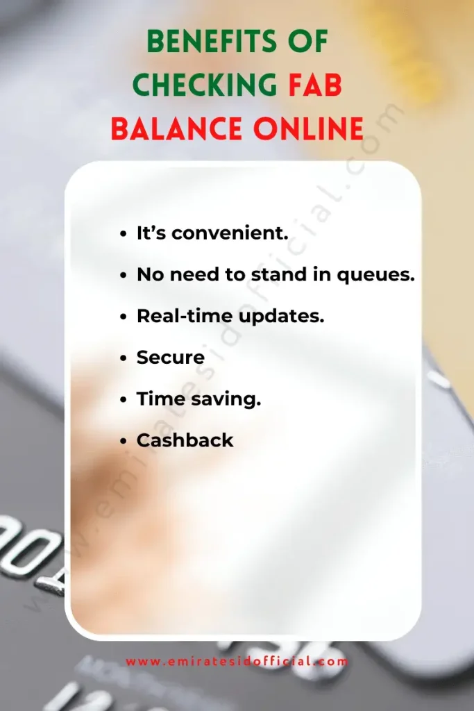 Benefits of Checking FAB Balance Online