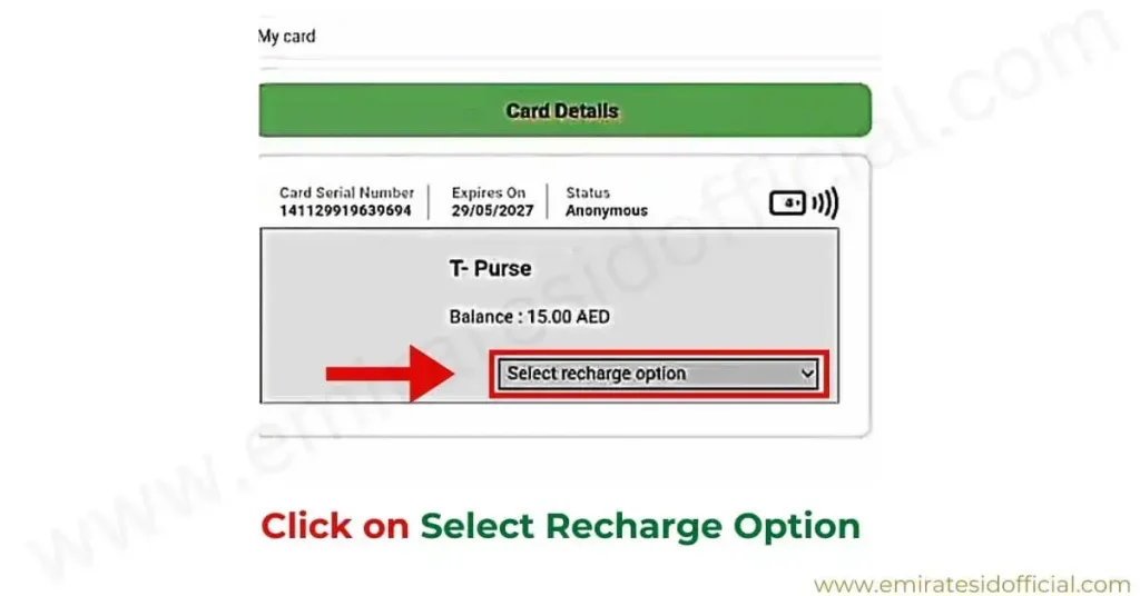 Click on Select Recharge Option