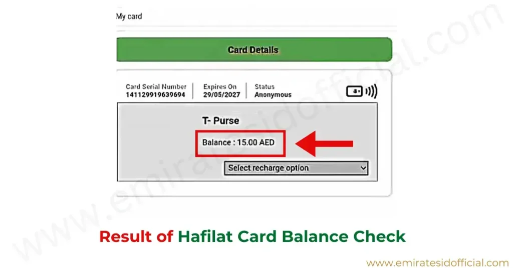 Result of Hafilat Card Balance Check